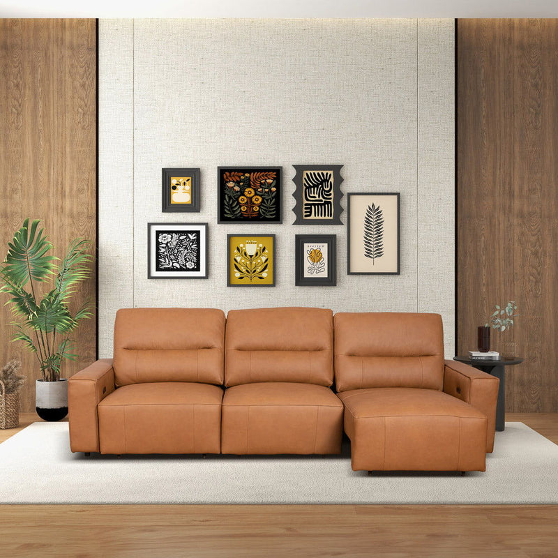 Grant - Triple Power Convertible Sofa - Cognac by HouseOfZazla