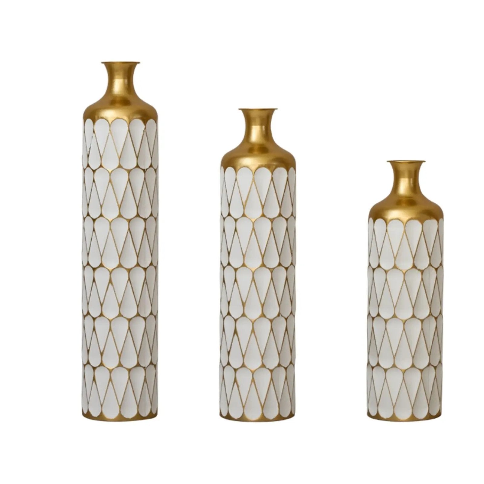 Floor Metal Vase Modern Style Decoration 3-Piece Set by HouseOfZazla