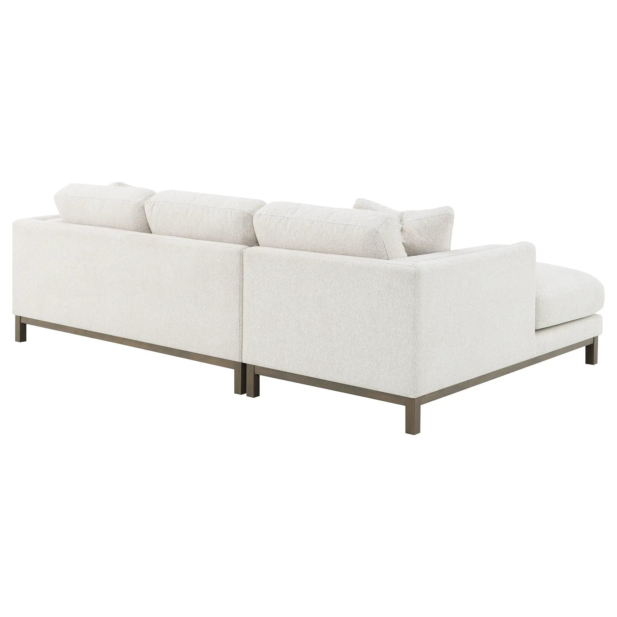 Geneva Boucle Upholstered Sectional Chaise Sofa Sand by Unique Piece Furniture