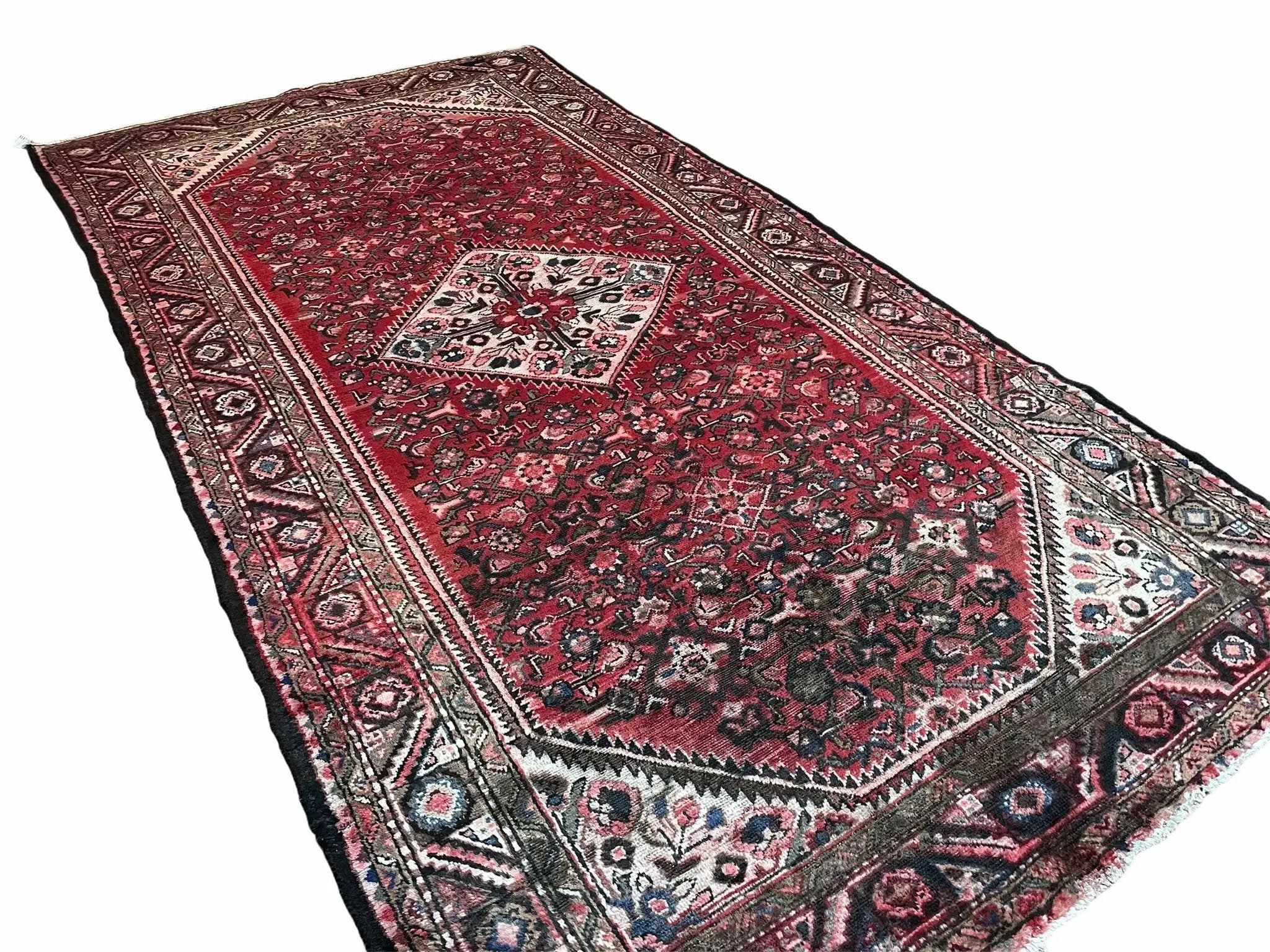 5.5 X 10 Antique Handmade Wool Tribal Gallery Rug All Over Red Runner Corridor by Jewel Rugs