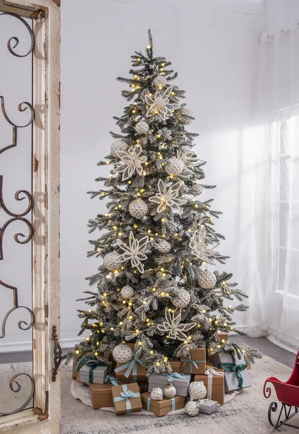 Christmas Ball Ornaments, Decorative Hanging Ball Christmas Tree Ornaments, For Holiday Party Decorations (Set of 12) - White by Unique Piece Furniture