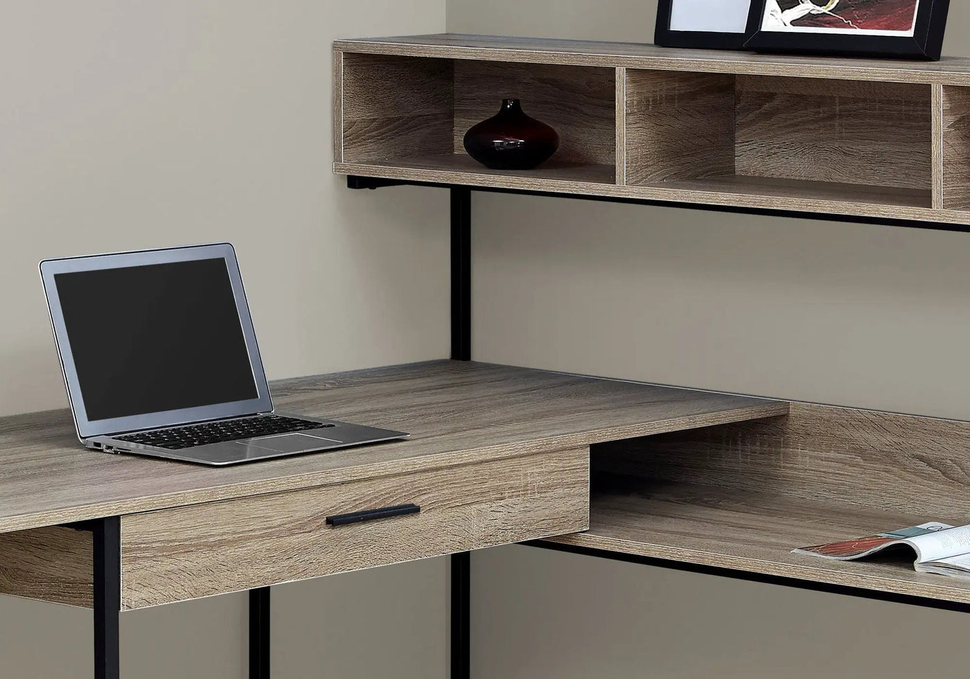 L-Shaped Corner Computer Desk with Storage Drawers by HouseOfZazla