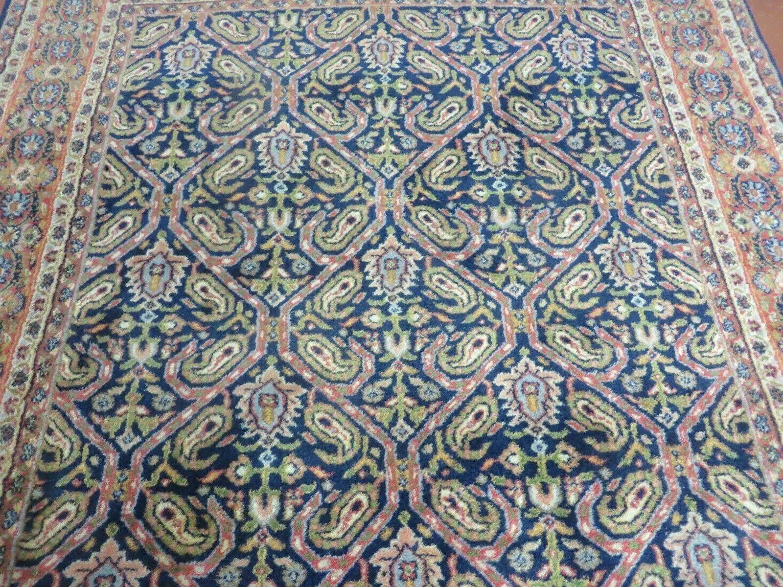4' X 6' Vintage Fine Handmade India Floral Oriental Wool Rug Carpet Blue Red by Jewel Rugs