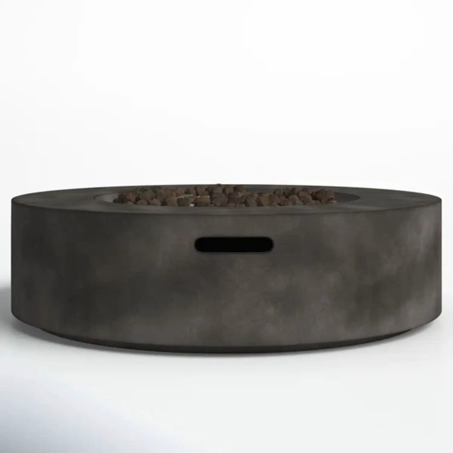 Fiber Reinforced Outdoor Fire Pit Table - Black / Gray by HouseOfZazla