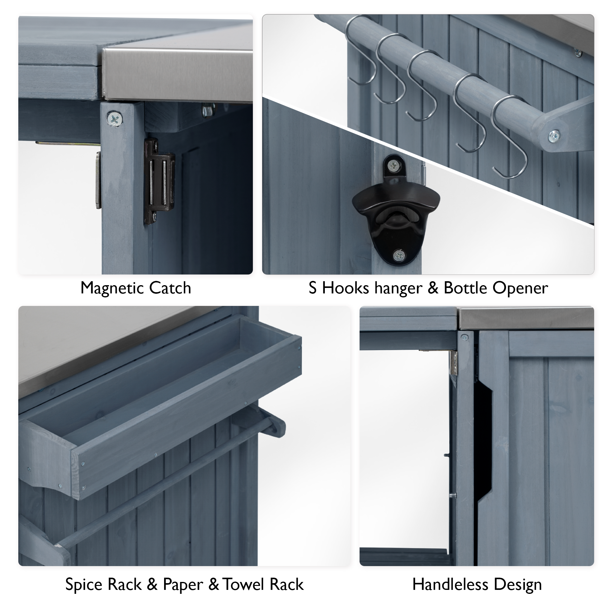 K&K 66.5" Outdoor Kitchen Island for Big Green Egg Grills by HouseOfZazla