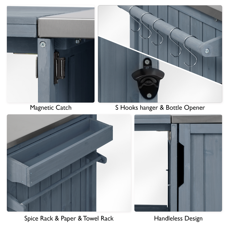 K&K 66.5" Outdoor Kitchen Island for Big Green Egg Grills by HouseOfZazla