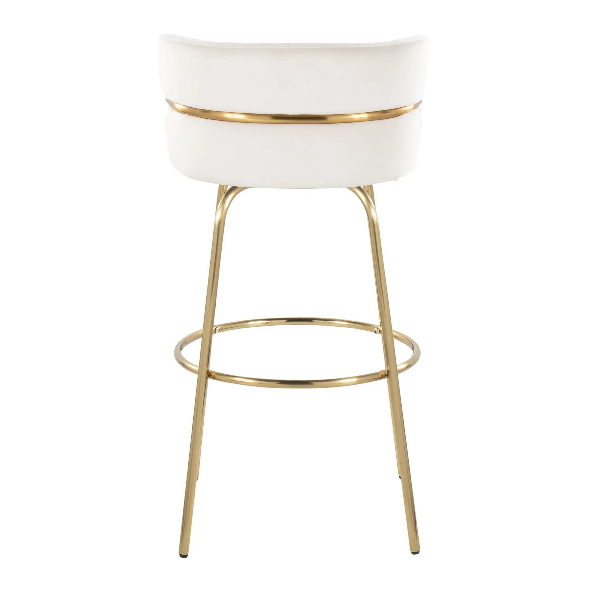 Cinch - Glam / Art Deco Fixed Height Barstool With Swivel With Round Footrest (Set of 2) by Unique Piece Furniture