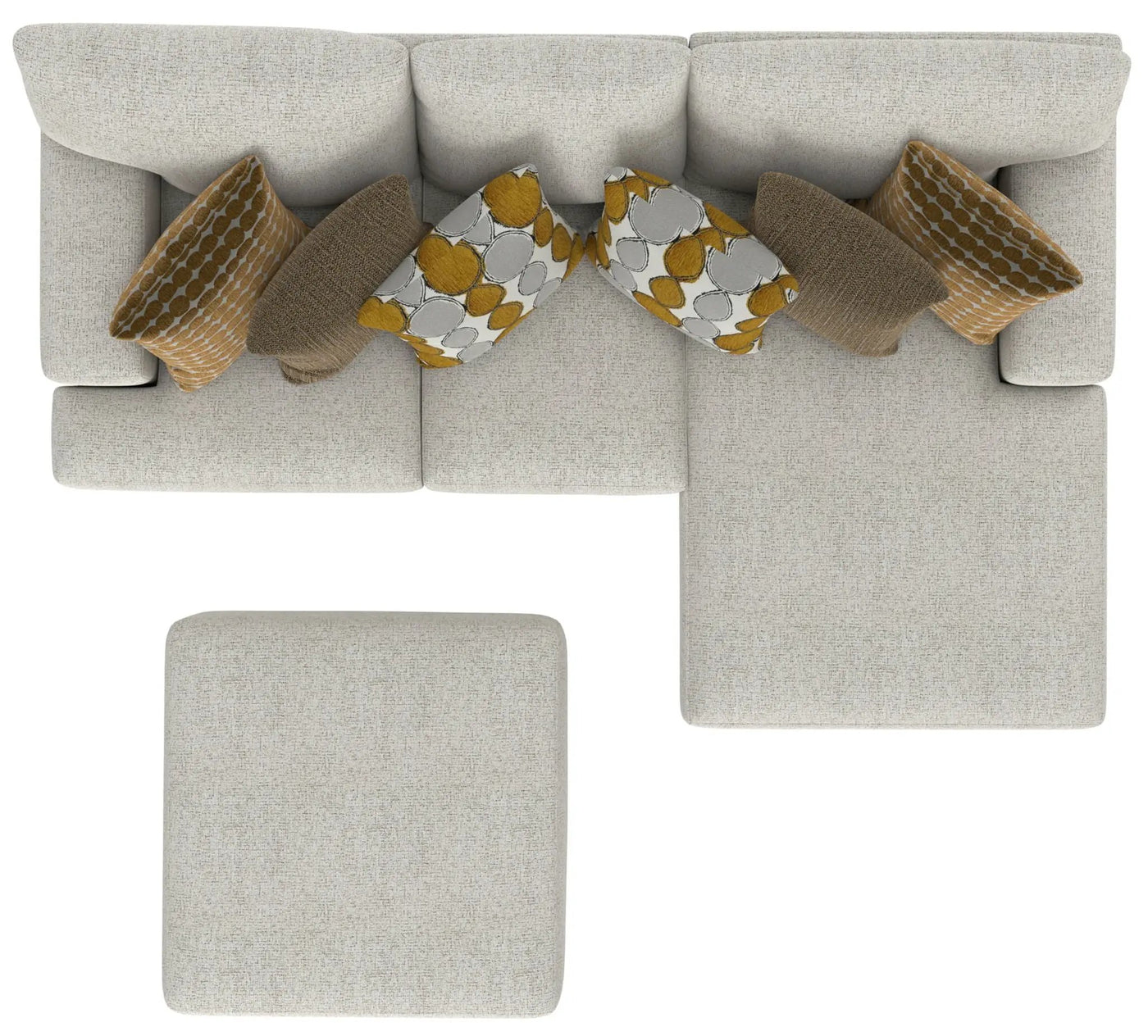 Tori - Sectional With Comfort Coil Seating, Cocktail Ottoman And Accent Pillows Included by Unique Piece Furniture