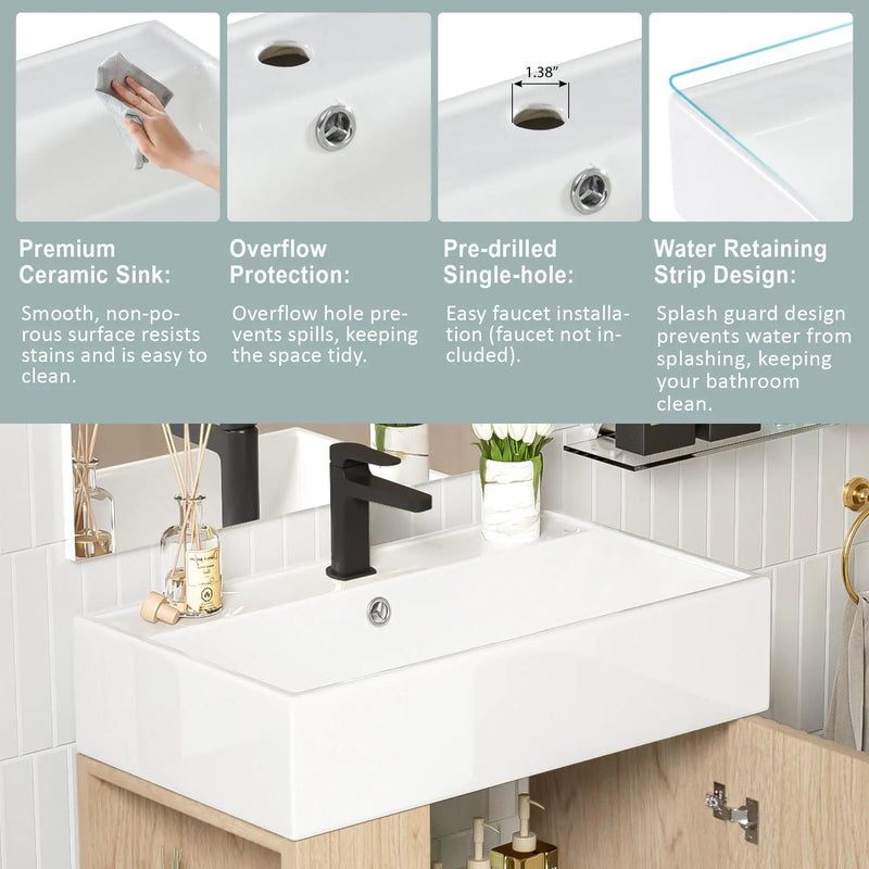Bathroom Vanity, Combo Cabinet, Bathroom Storage Cabinet, Single Ceramic Sink by HouseOfZazla