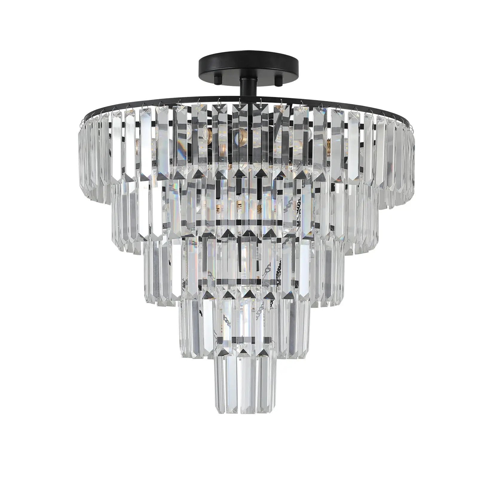 20" Black Crystal Chandelier Ceiling Light by HouseOfZazla
