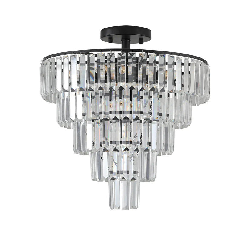 20" Black Crystal Chandelier Ceiling Light by HouseOfZazla