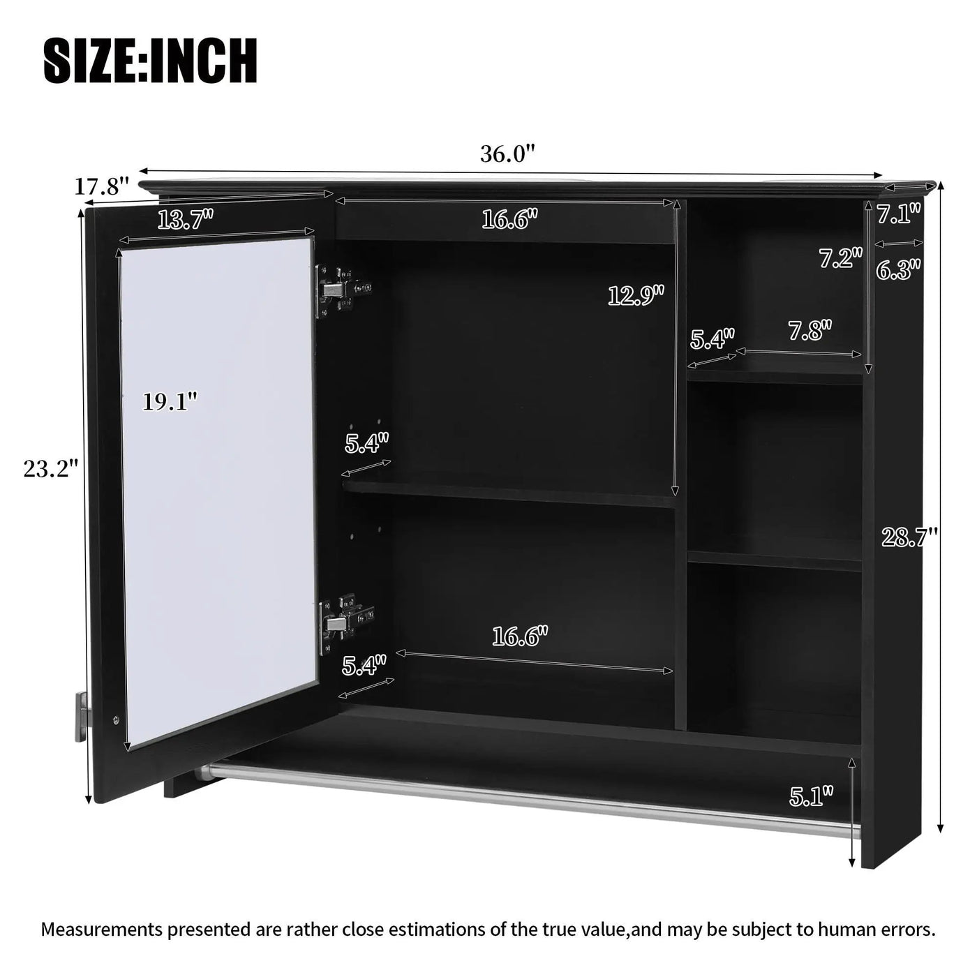 Modern Wall Mounted Mirror Cabinet with Adjustable Shelf and Towel Bar by HouseOfZazla