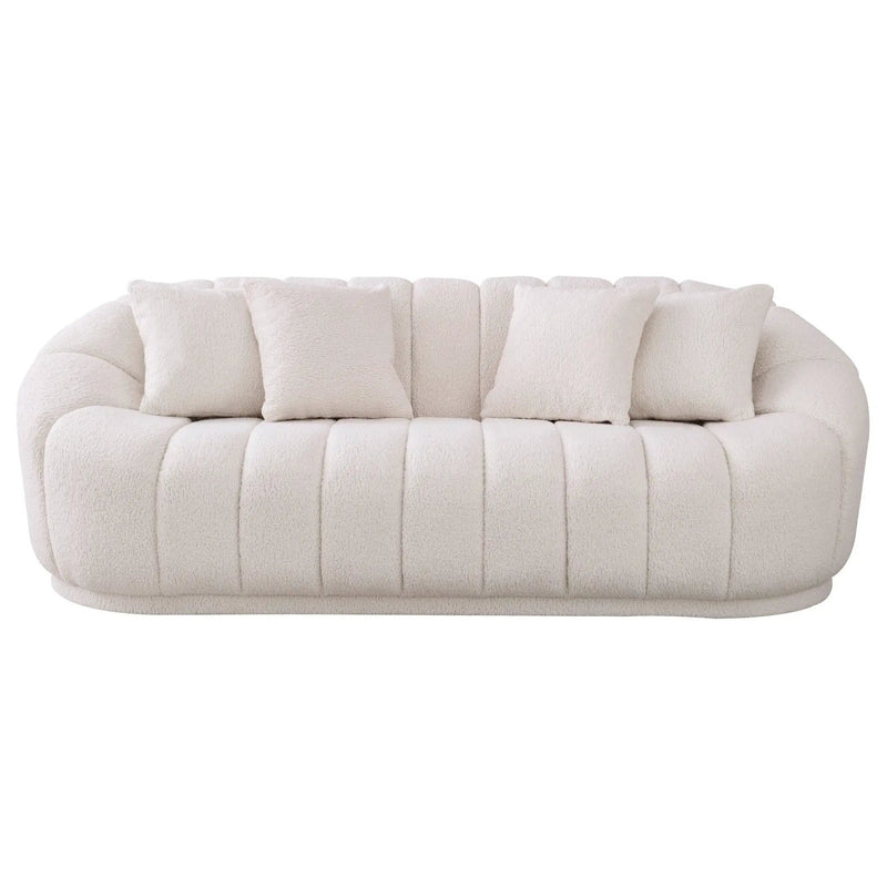 Maximilian - Modern Japandi Style Tight Back Boucle Couches by Unique Piece Furniture