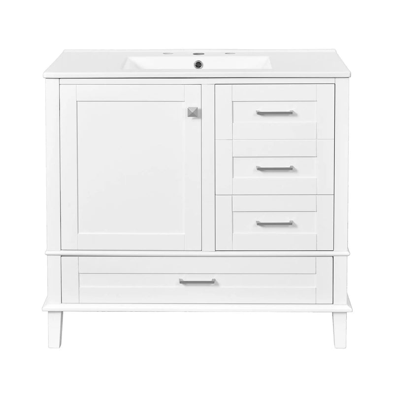 Bathroom Vanity, Modern Bathroom Cabinet With Sink Combo Set, Bathroom Storage Cabinet With A Soft Closing Door And 3 Drawers, Solid Wood Frame by HouseOfZazla