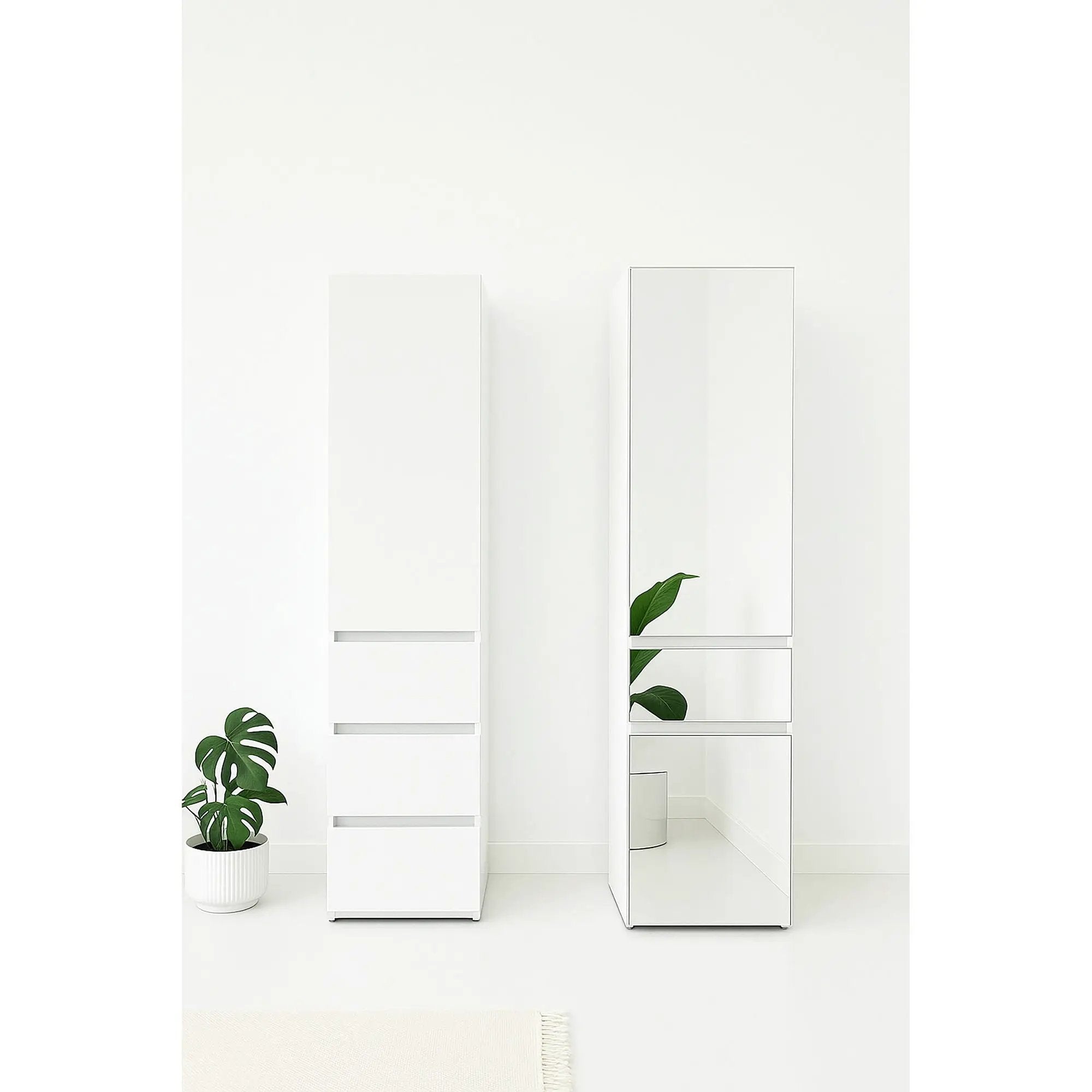 Elise - Modular Closet System With Mirror, Customizable Storage Solution - White by HouseOfZazla