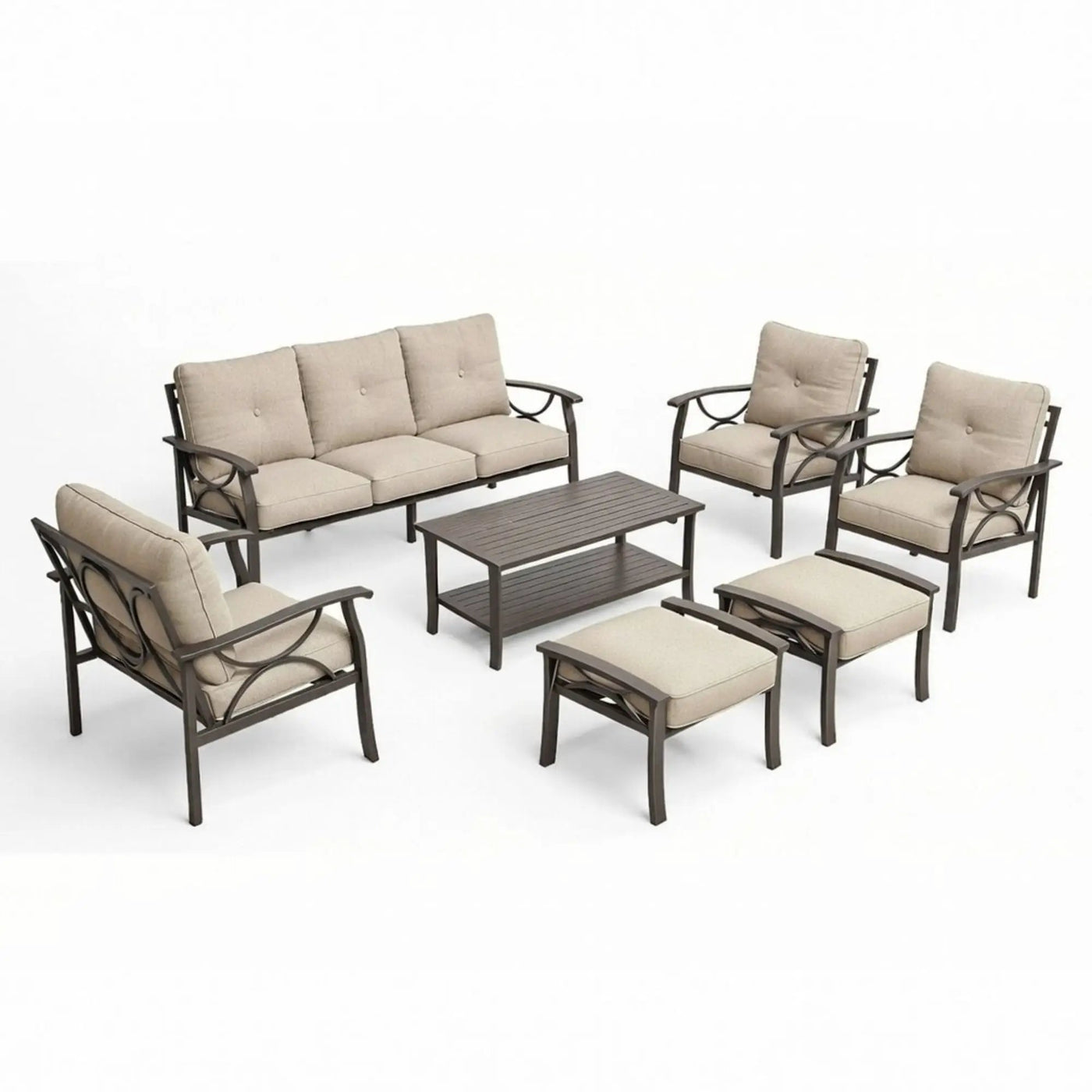 Patio Furniture Set with Coffee Table and Cushions for Backyard by HouseOfZazla