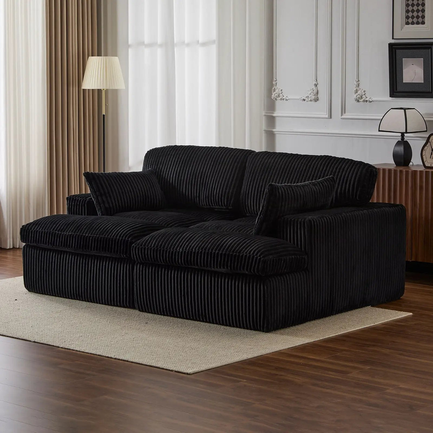 Double Chaise Lounge Chair, Oversized Upholstered Sleeper Cloud Couch by Unique Piece Furniture
