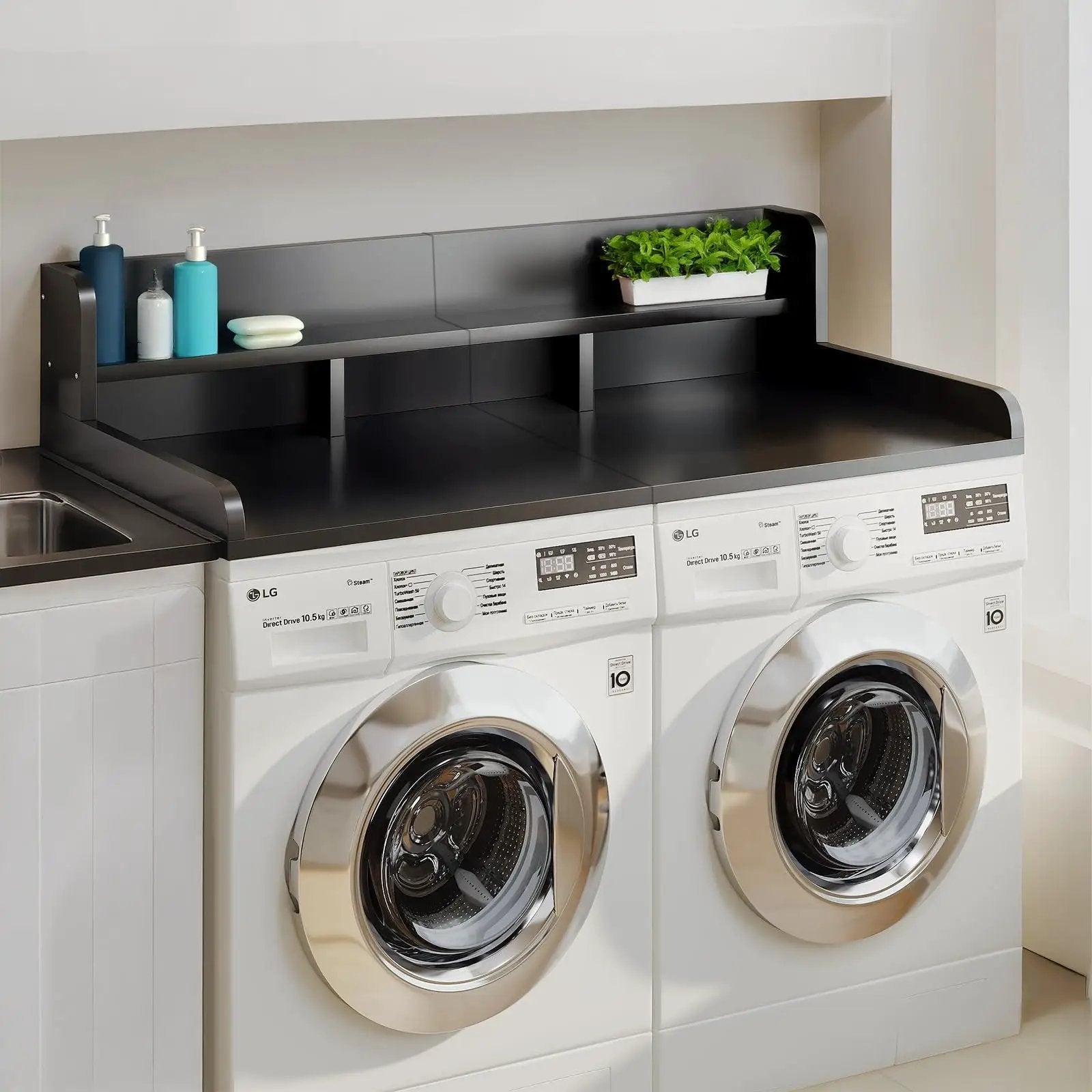 Washer Dryer Countertop with Non-slip Pads - Black by HouseOfZazla