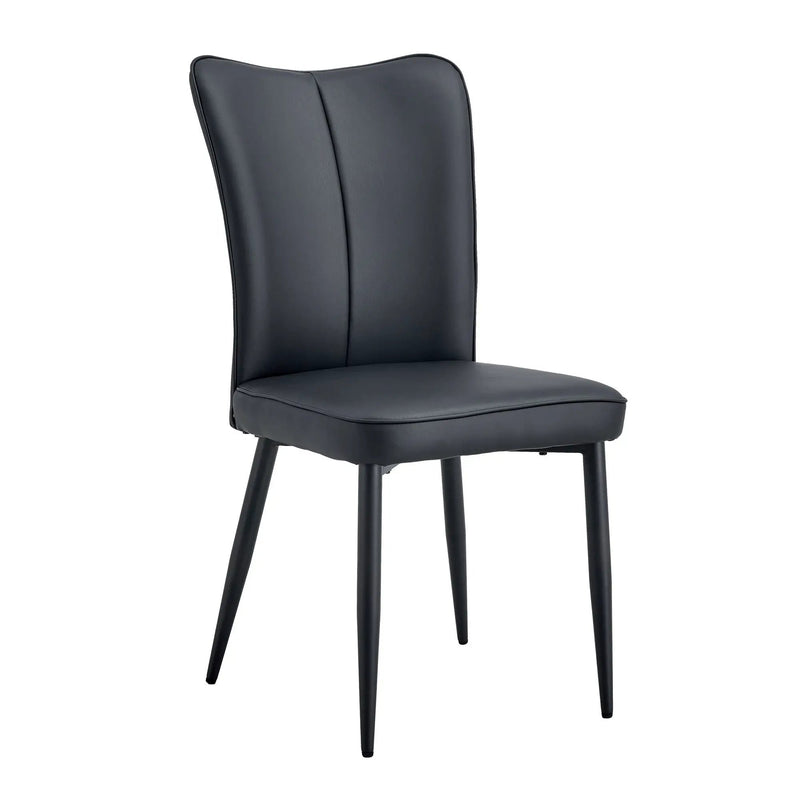Modern Chair Set 4 Pieces With Vertical Backrest Design For Kitchen And Living Rooms - Black by HouseOfZazla