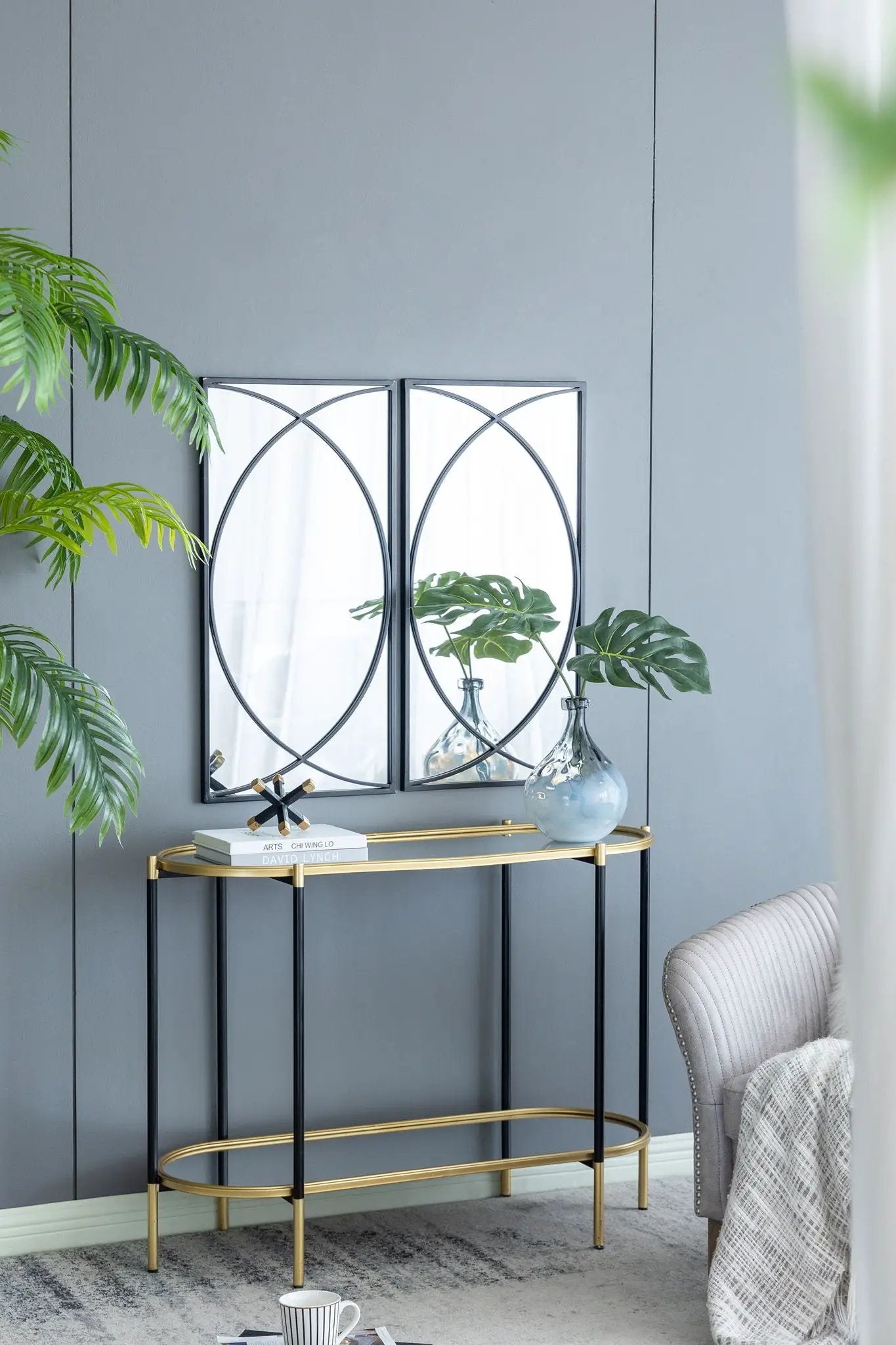 Rectangular Wall Mirrors With Frame, Home Decor For Living Room Bedroom Entryway - Black by HouseOfZazla