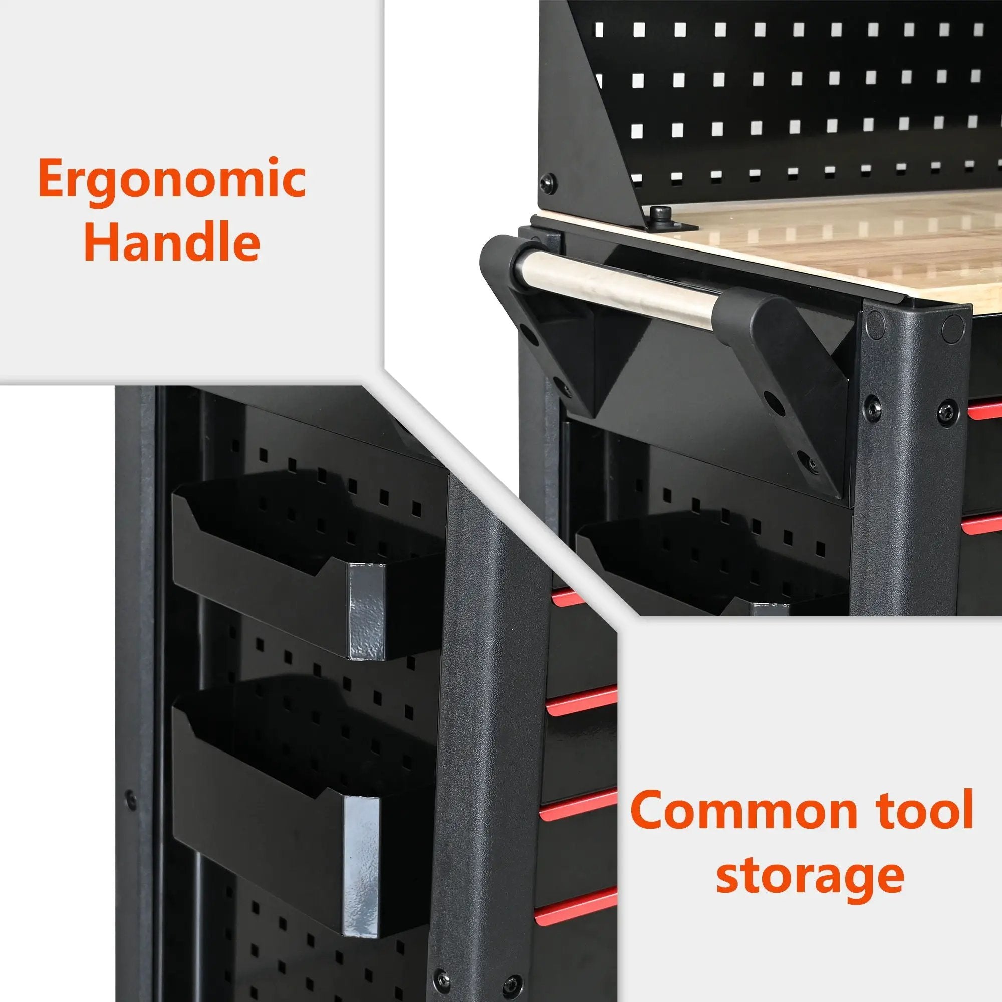 Heavy Duty Tool Cart With 19 Drawers, Tools Not Included, Mobile Storage For Workshop Or Laboratory - Black / Red by HouseOfZazla