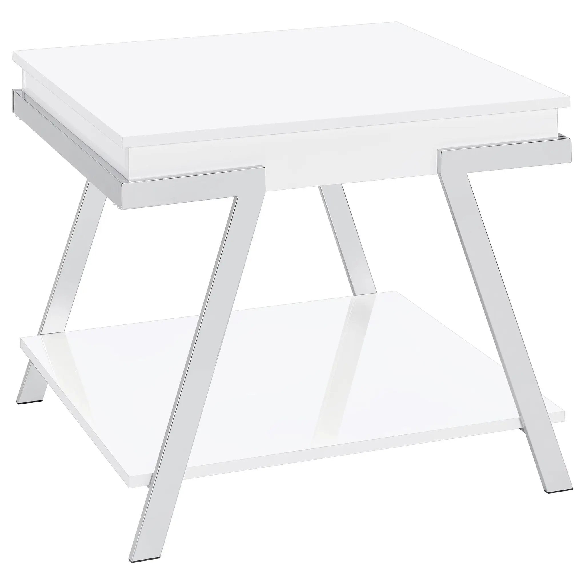 Briana - 2 Piece Coffee And End Table Set With Lift Top Legs - Gloss White by HouseOfZazla