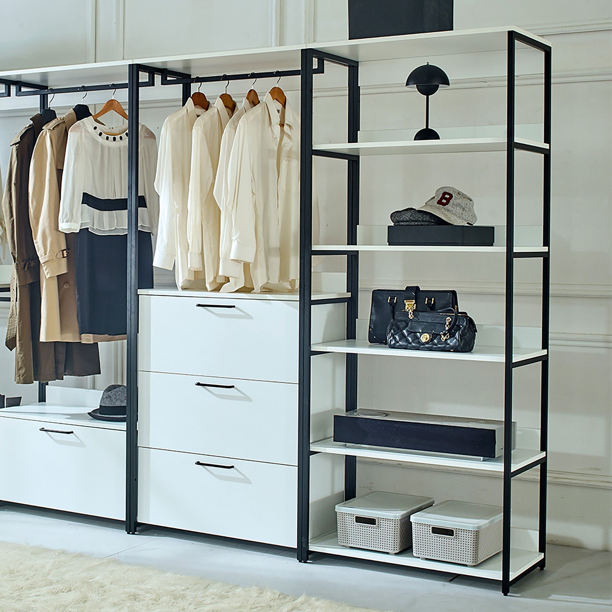 Fiona - Freestanding, Walk-In Closet System - White - Wood by HouseOfZazla