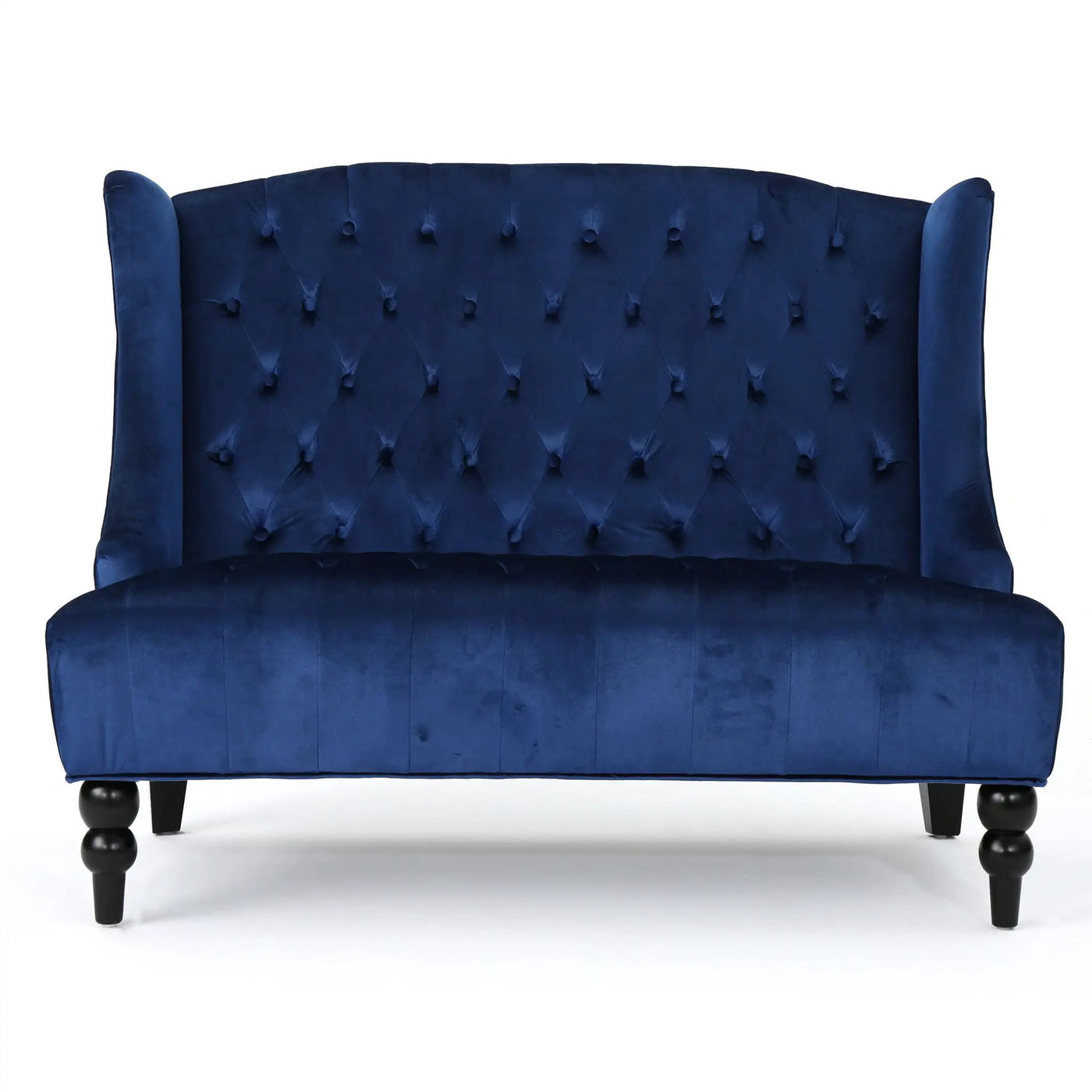 Nurturing Upholstered Loveseat With Wing Back And Diamond Tufting by HouseOfZazla