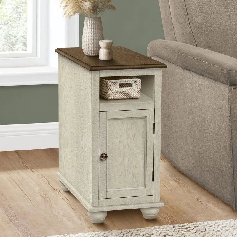 Accent End Table, Storage, Traditional - White by Unique Piece Furniture