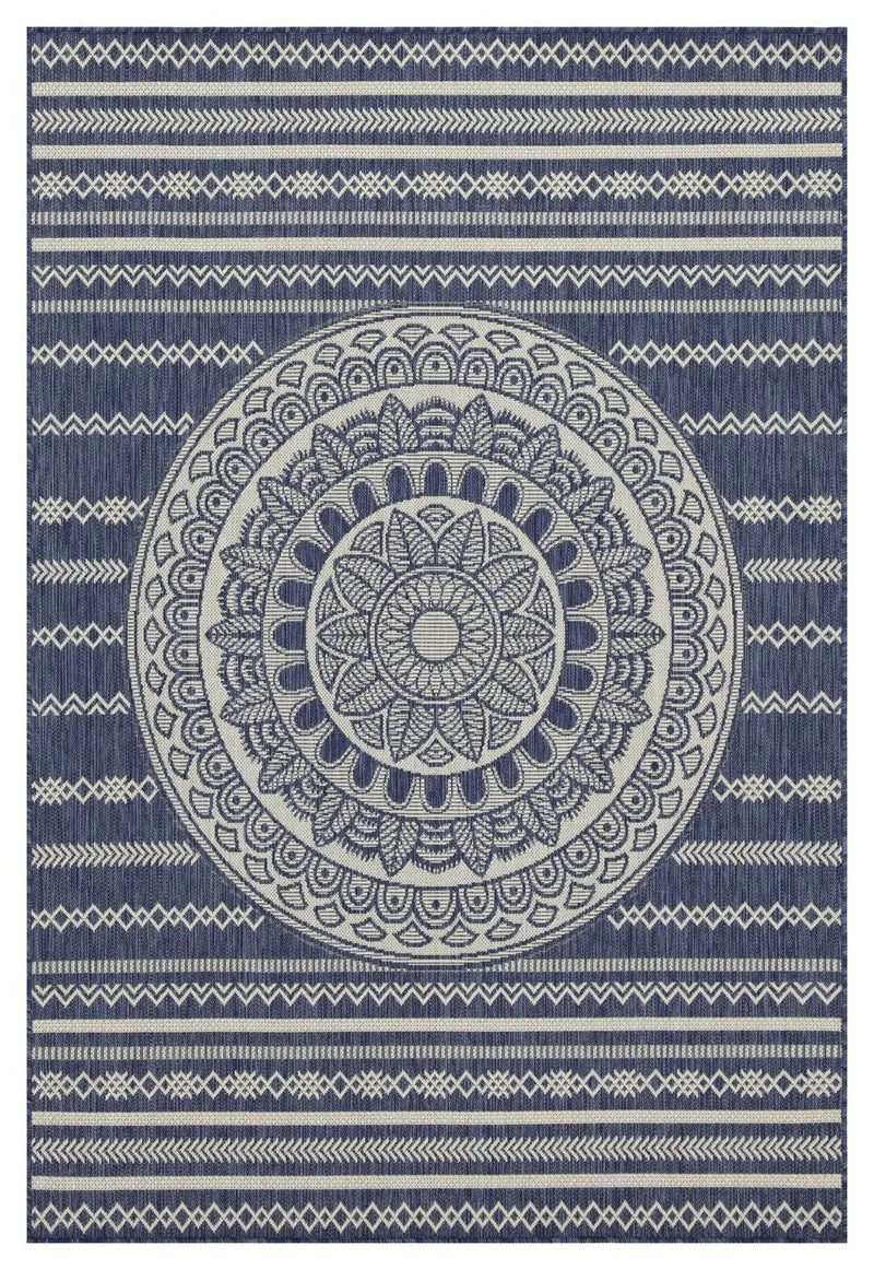 Sunshine - 5'3" X 7'3" Indoor, Outdoor Area Rug - Blue - Polypropylene by Unique Piece Furniture