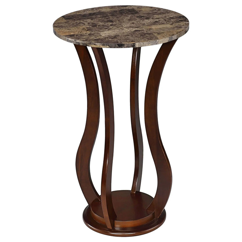 Round Accent Table - Brown by HouseOfZazla