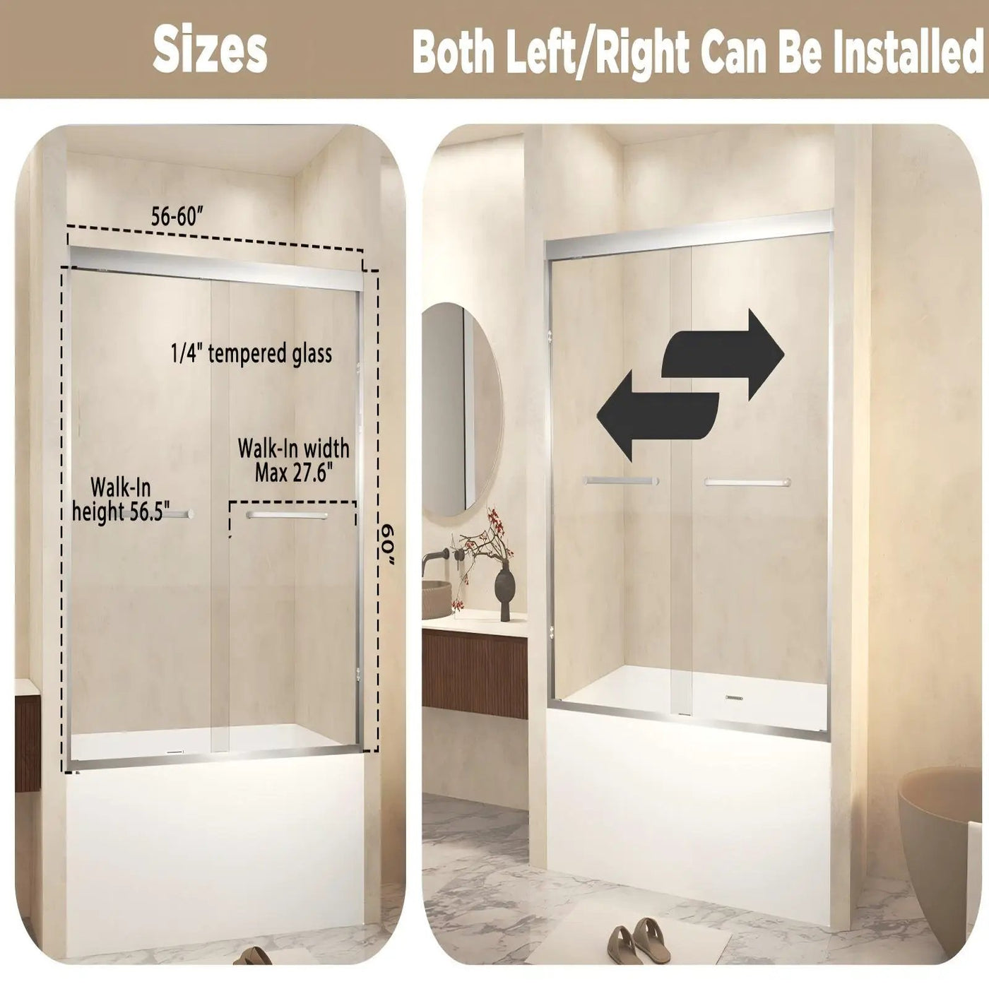 Double Sliding Shower Door With Explosion Proof Film by HouseOfZazla