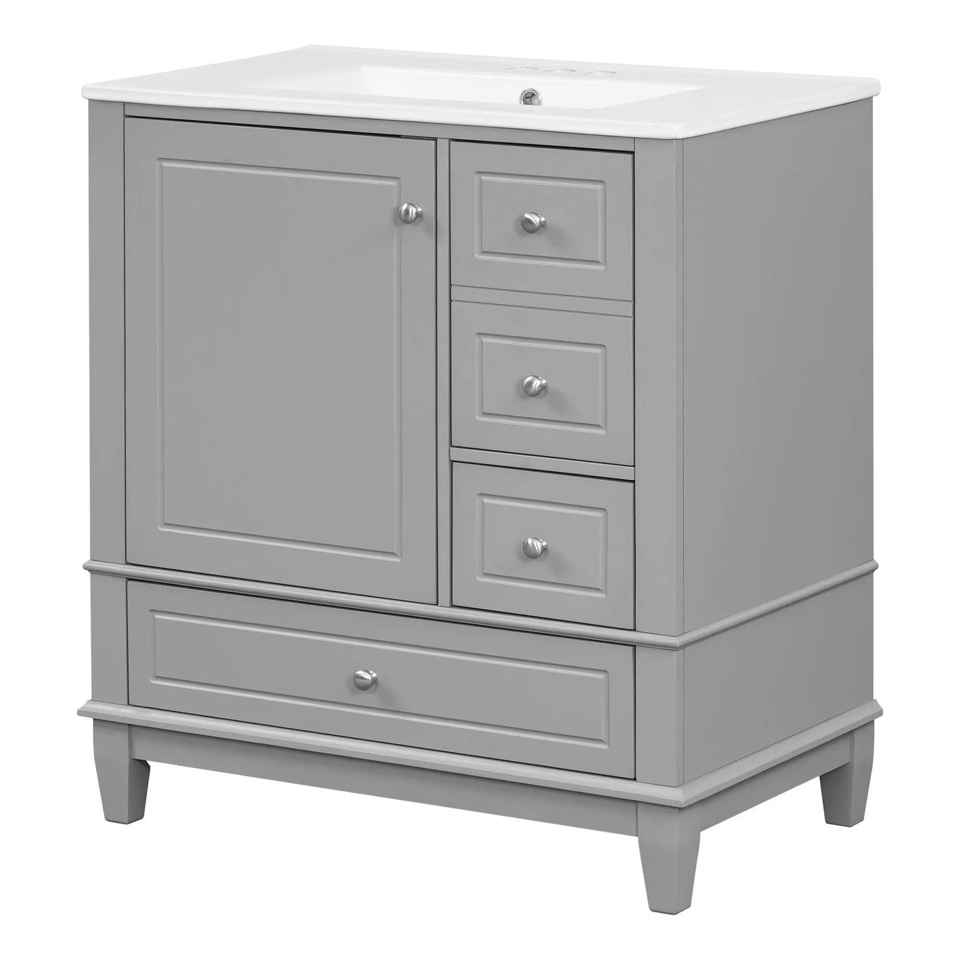 Freestanding Bathroom Vanity With Sink, Soft Close Door, 3 Drawers by HouseOfZazla