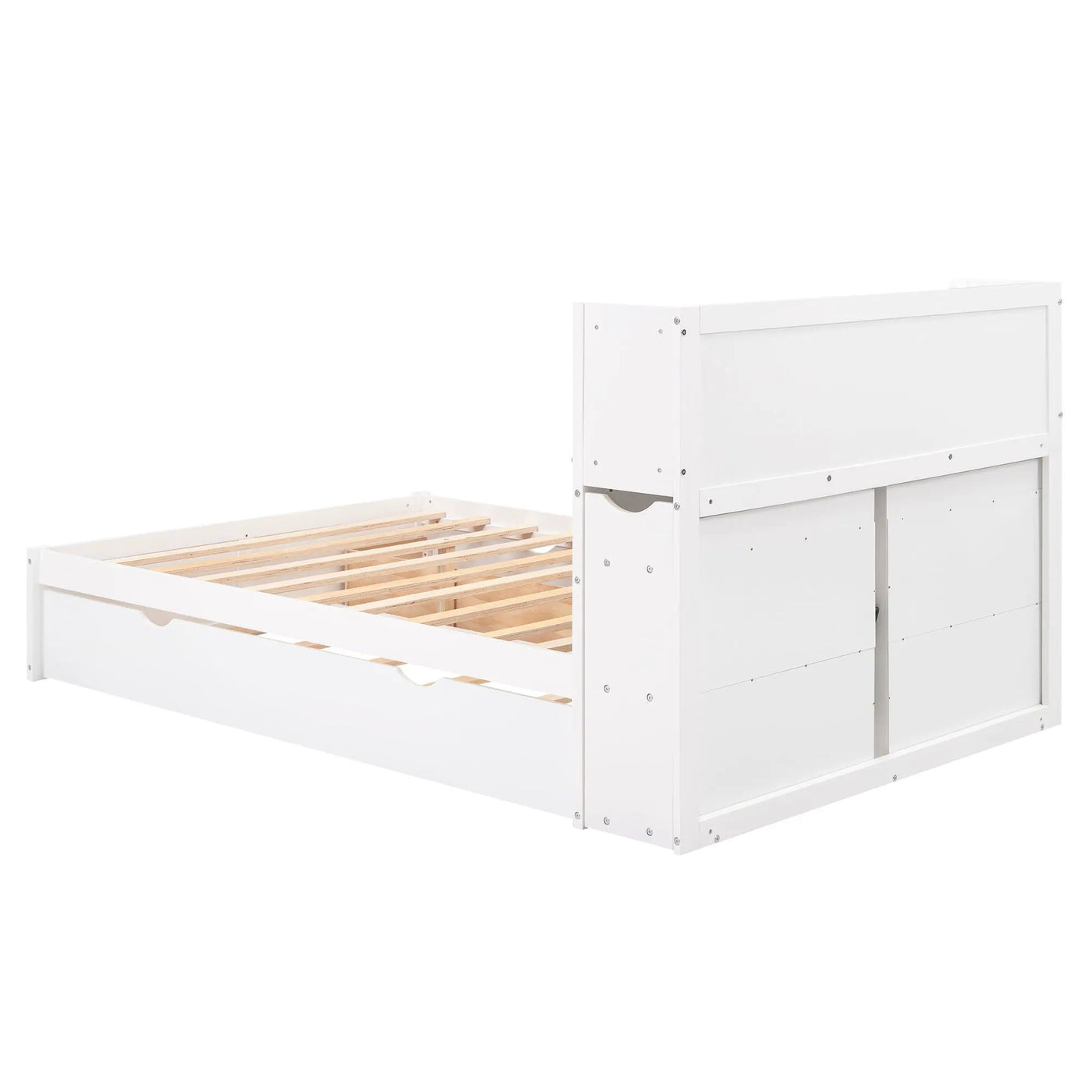 Storage Platform Bed With Pull Out Shelves, Trundle, And 2 Drawers by HouseOfZazla