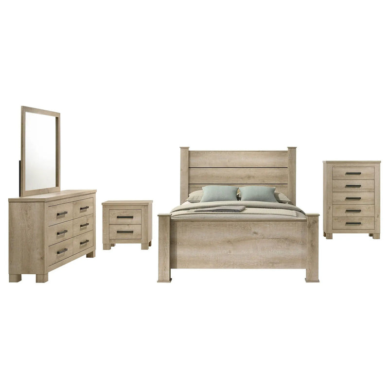 Oakglen 5-piece Eastern King Bedroom Set Weathered Oak by Unique Piece Furniture
