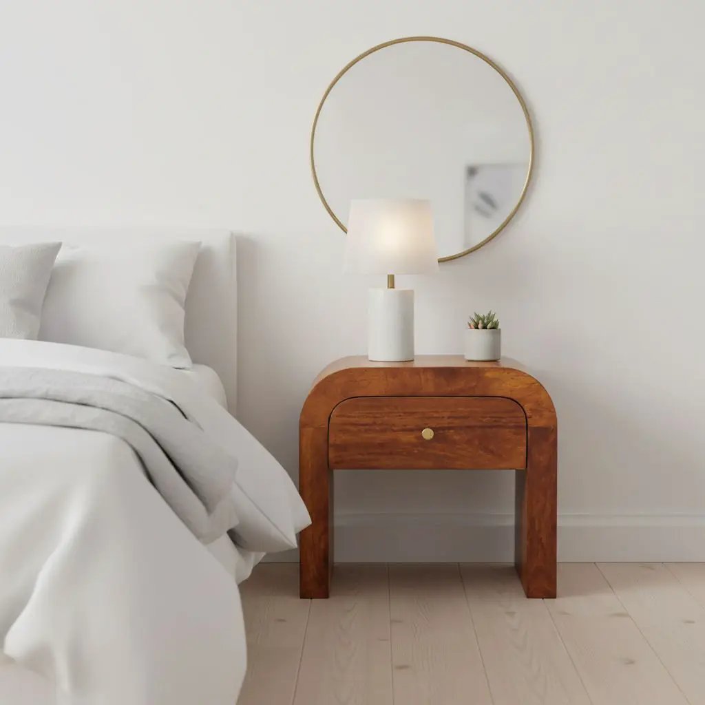 Mini Darcy - Nightstand With Curved Edges by Unique Piece Furniture