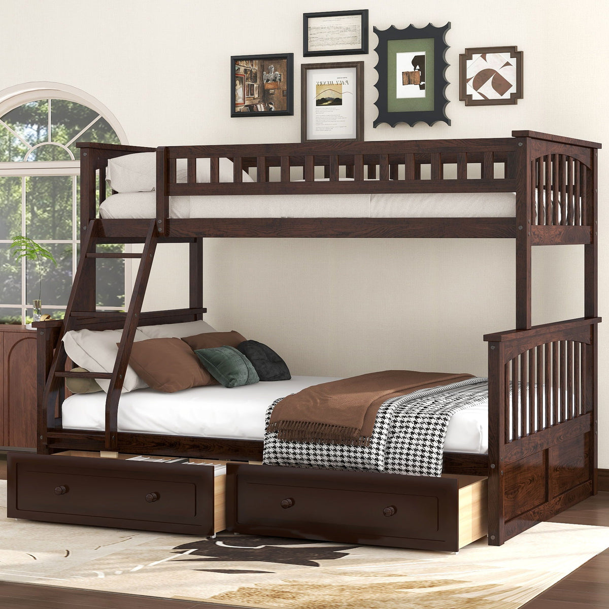 Convertible Storage Bunk Bed with Drawers - Twin Over Full, photo 3 of 40