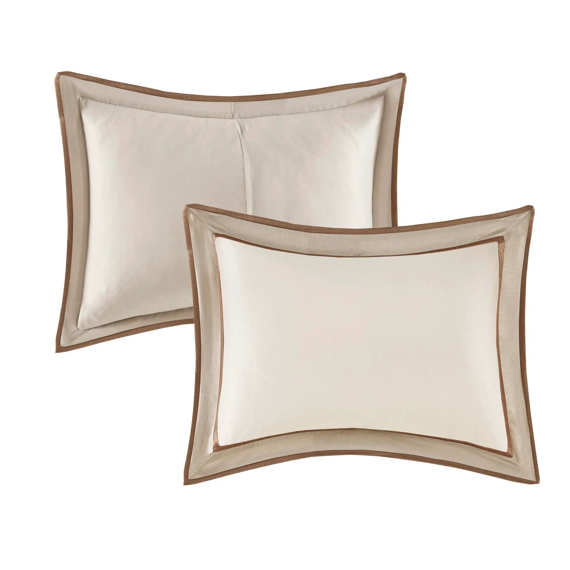 7 Piece Comforter Set Taupe/Brown Queen by HouseOfZazla