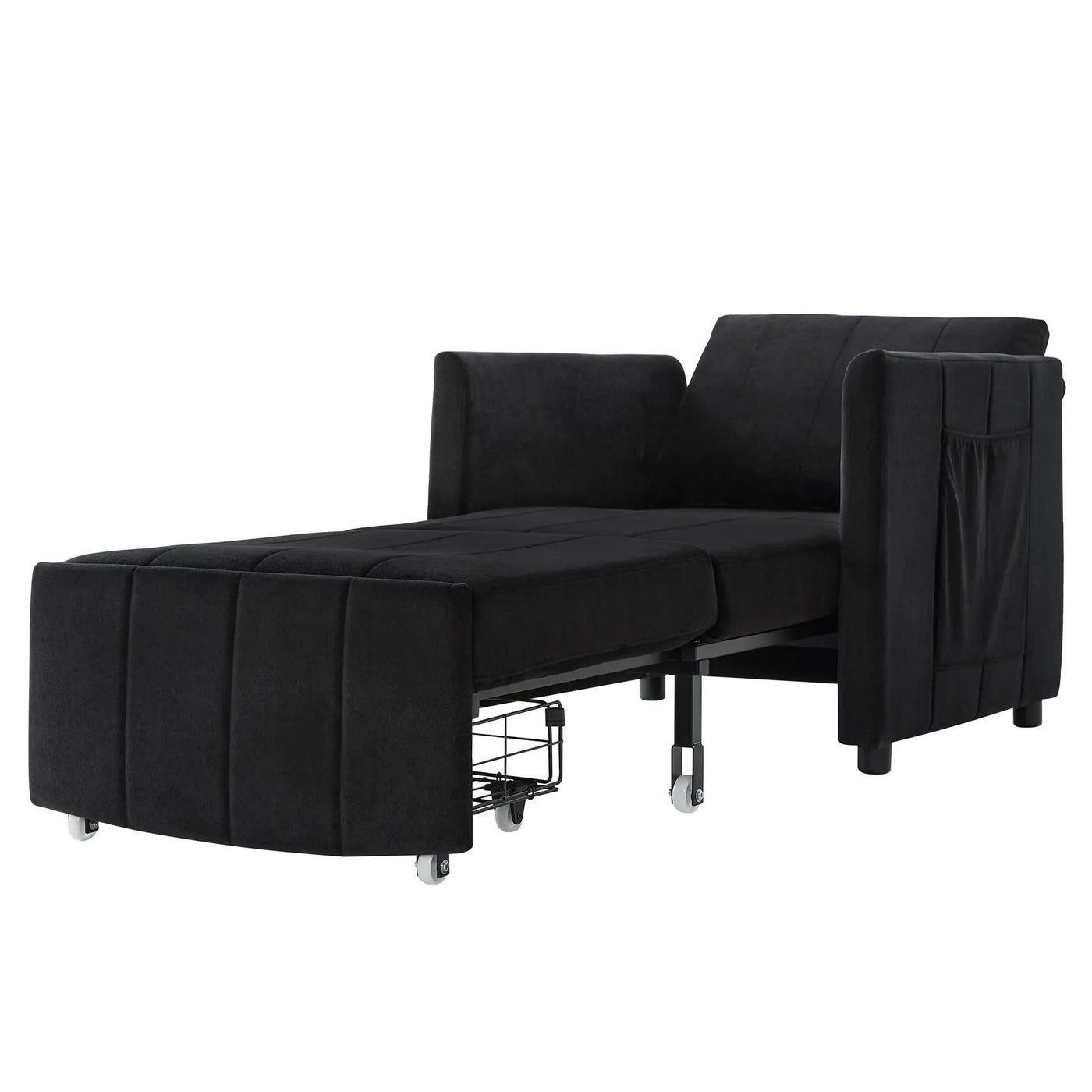 Upholstered Convertible Sleeper Sofa With 5 Position Backrest, Side Pockets, Storage by HouseOfZazla