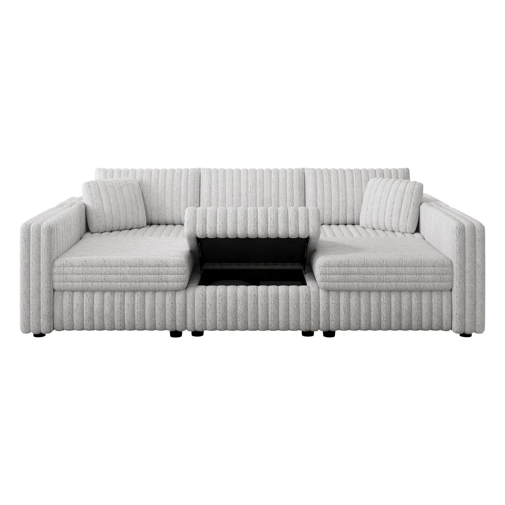 106.3" U-Shaped 6-Person Sofa with Ottoman by HouseOfZazla