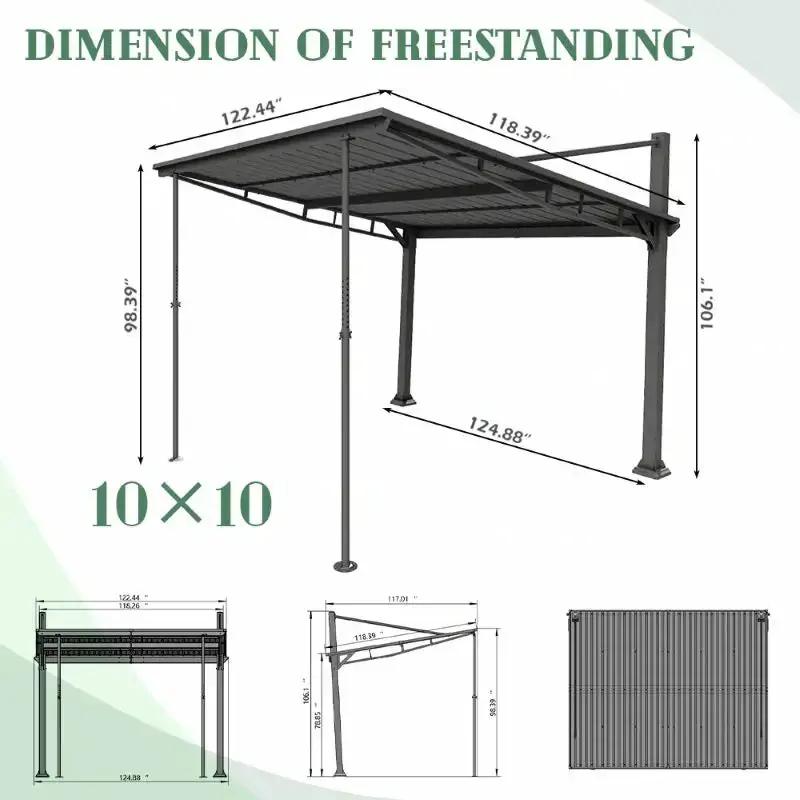 Outdoor Gazebo 10' x 10' with Hard Top Metal Roof by HouseOfZazla