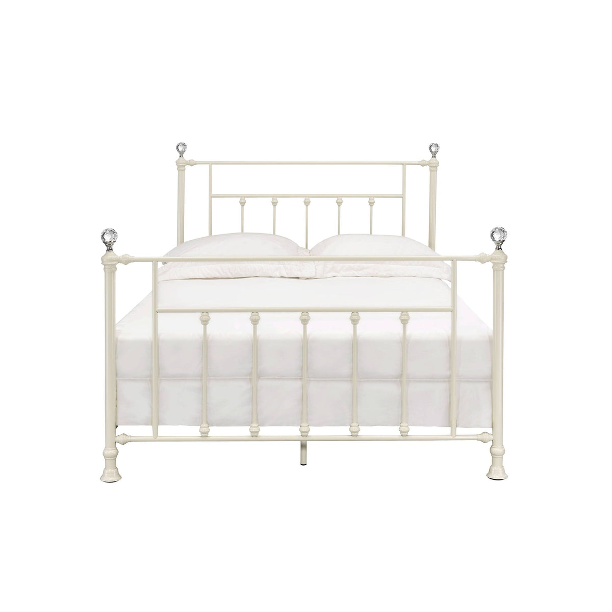 Comet Bed with Elegant Spindle Design - Metal Panel Bed - White, photo 3 of 4