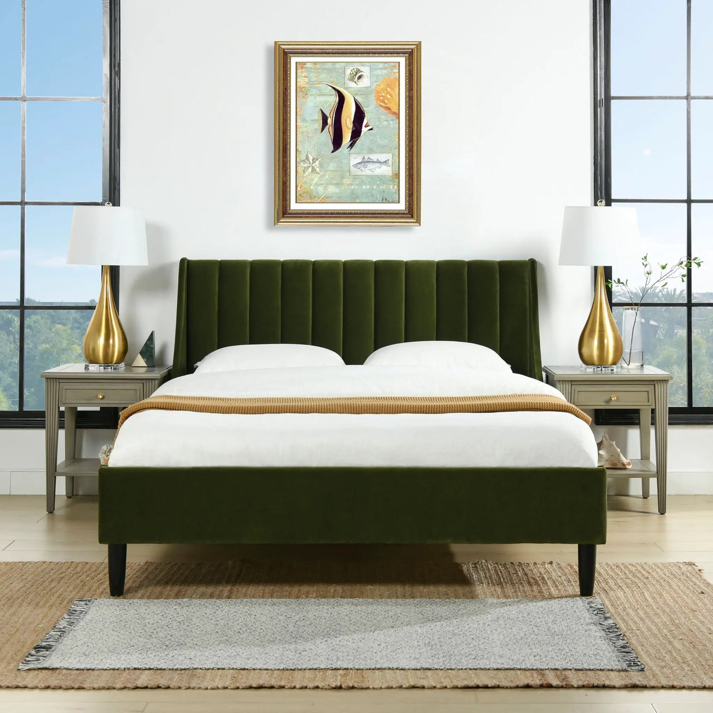 Aspen - Vertical Tufted Modern Headboard Platform Bed Set by Unique Piece Furniture
