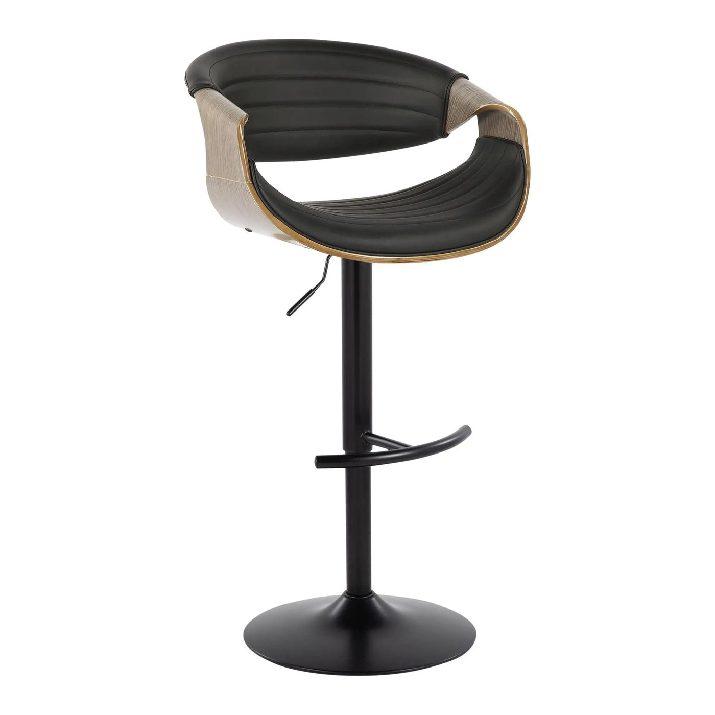 Symphony - Mid Century Modern Adjustable Barstool With Swivel With Rounded T Footrest (Set of 2) by HouseOfZazla