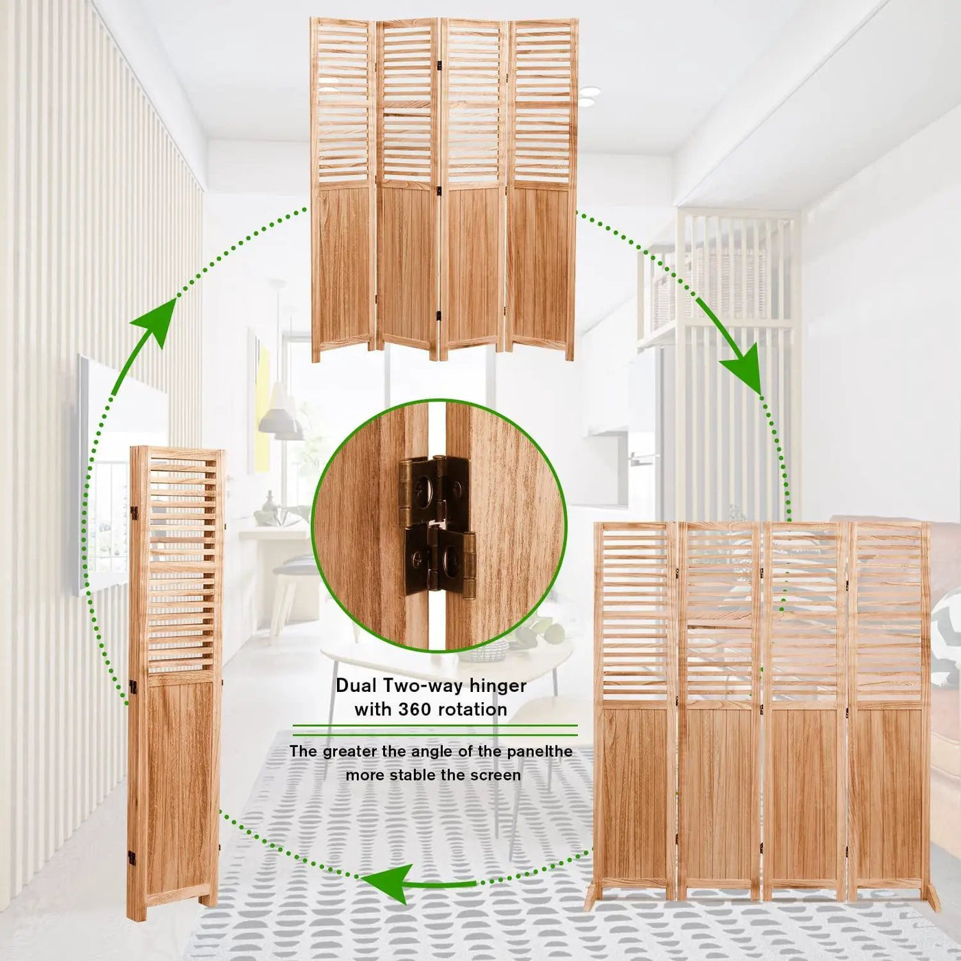 Expertly Designed Panel Folding Room Divider by HouseOfZazla