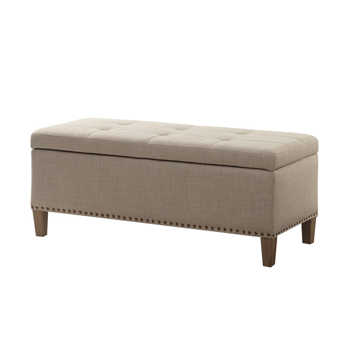 Modern Tufted Top Soft Close Storage Bench with 400 lb Capacity - Gray, photo 2 of 5
