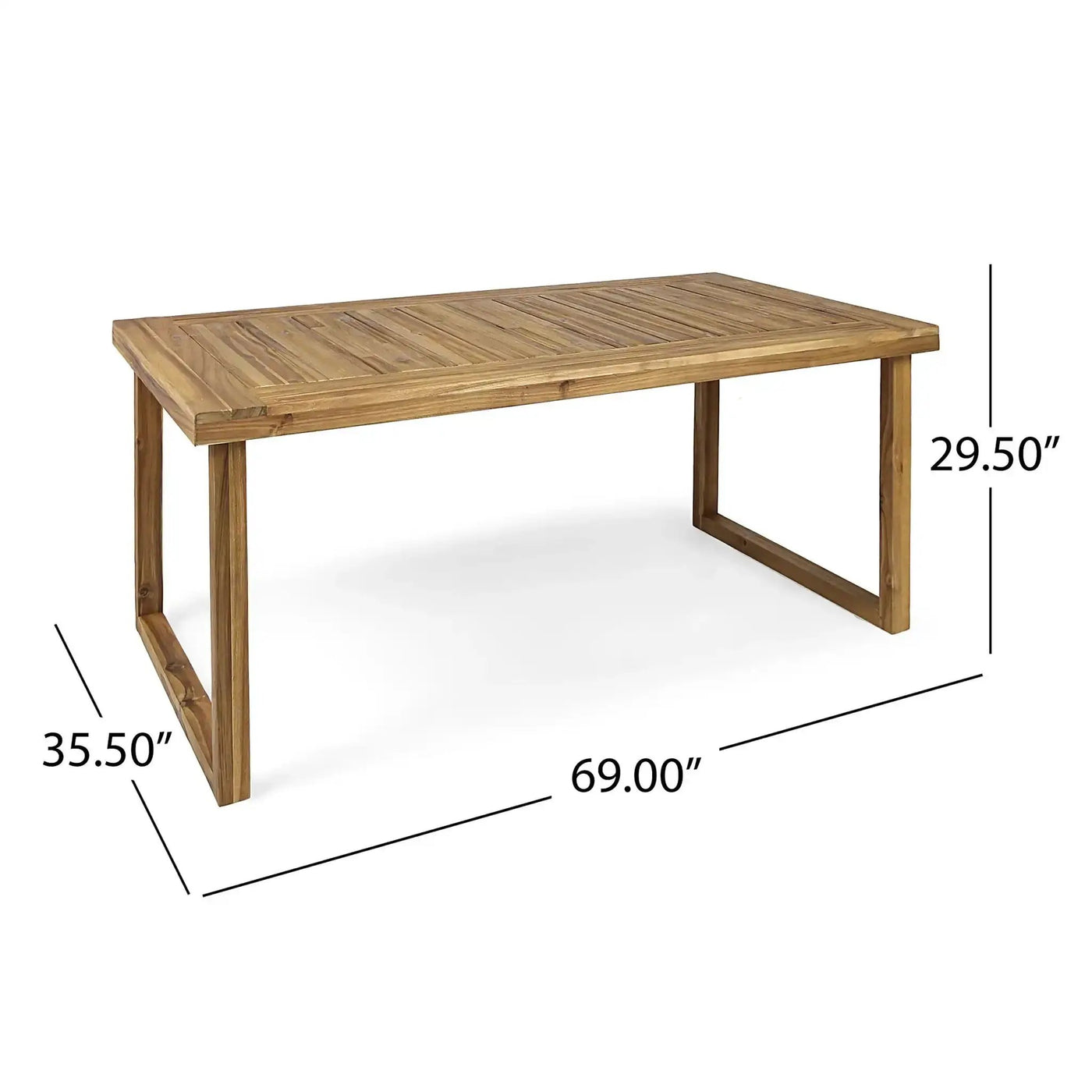 Outdoor Acacia Wood Dining Table, Sandblast Finish by HouseOfZazla
