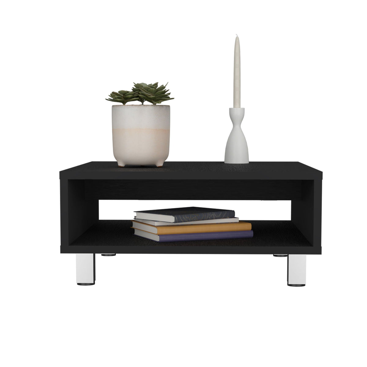 Coffee Table 1 Shelf, 4 Legs - Black, photo 4 of 7