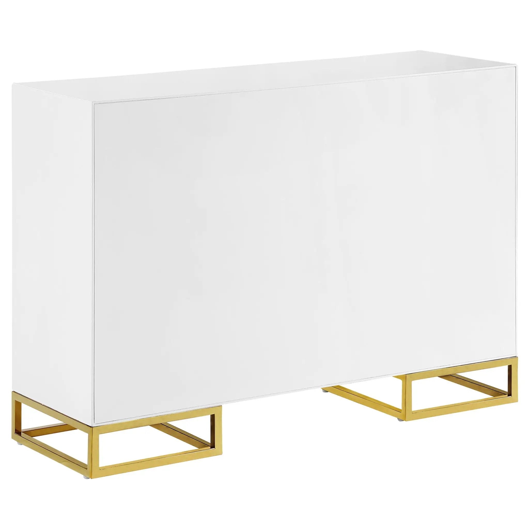 Elsa 2-door Wood Storage Accent Cabinet White and Gold by Unique Piece Furniture