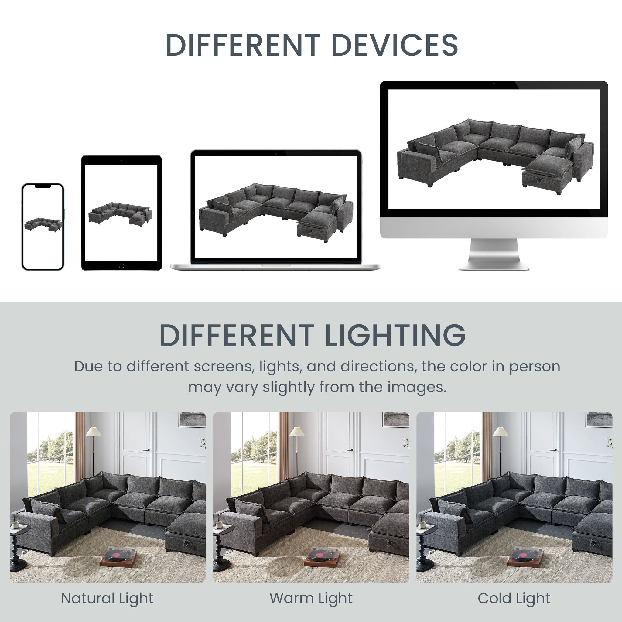 117.5'' Modular Sectional Sofa with Movable Storage Ottoman by HouseOfZazla